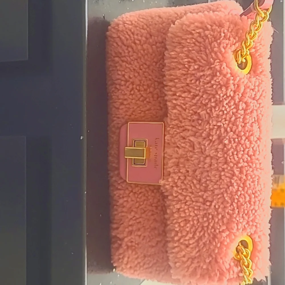 Kate Spade Evelyn Sherpa pink small Crossbody Bag - Picture 5 of 8